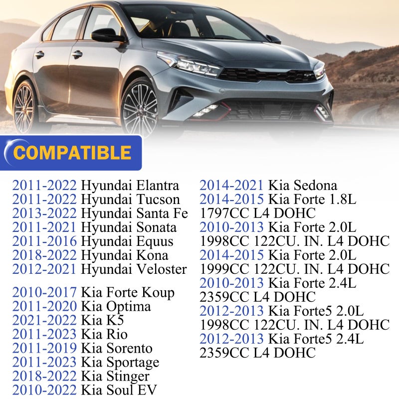 X4XZ مجموعة مرآة الرؤية الخلفية الداخلية من مصنع OEM لـ 11-23 Hyundai Elantra Sonata Tucson Veloster Santa Fe/10-23 Kia Forte Optima Forte5 Sorento Soul Rio K5 Sedona Sportage 851013X100 - Image 2
